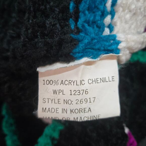 Vintage Pioneer Wear Aztec Sweater Chenille Size Small - MINOR FLAWS - Picture 7 of 11